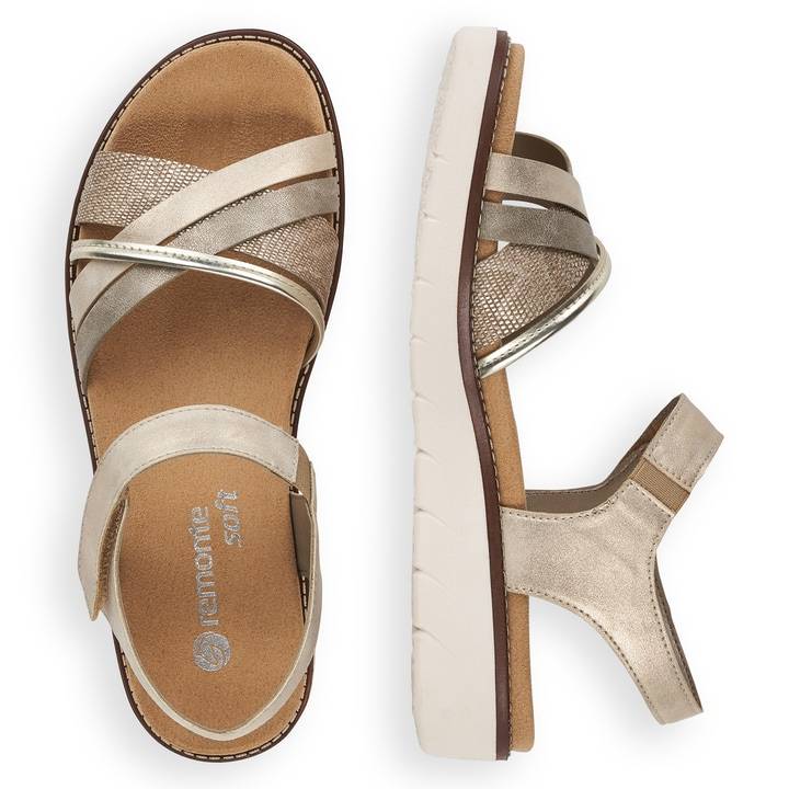 Remonte Artikelnummer D2058-90 remonte Damen Riemchensandalen hellbeige-metallic Valentinstagsangebot