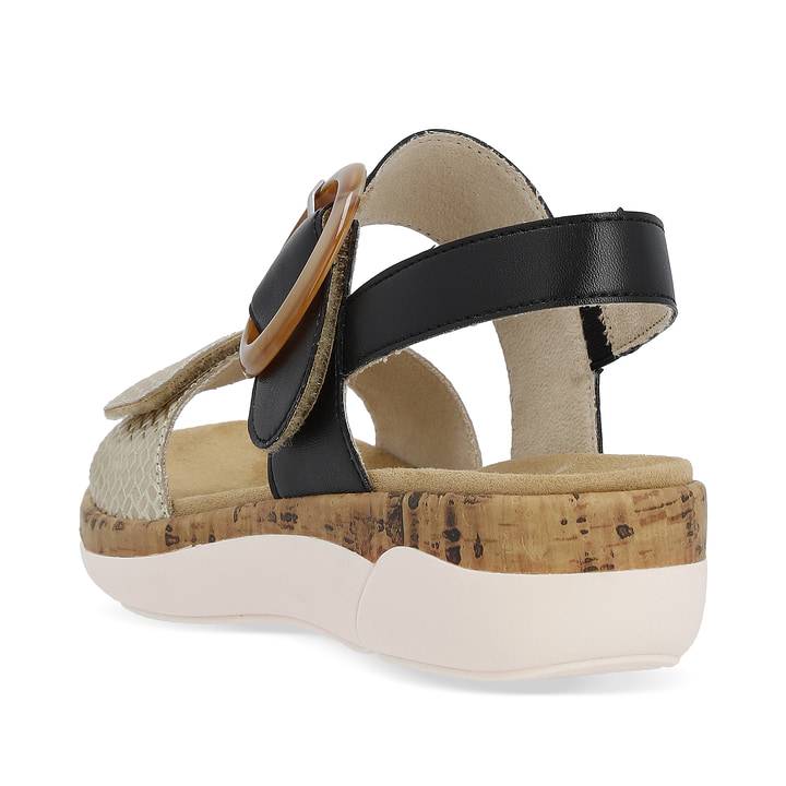 Remonte Artikelnummer R6853-02 remonte Damen Riemchensandalen stahlschwarz-goldbeige Blitzangebot
