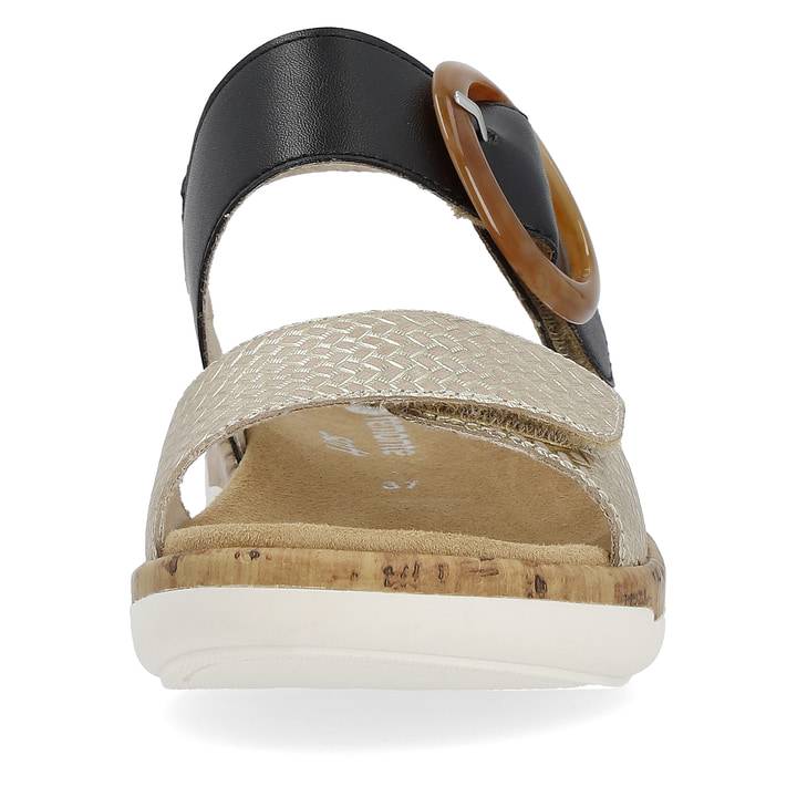 Remonte Artikelnummer R6853-02 remonte Damen Riemchensandalen stahlschwarz-goldbeige Blitzangebot