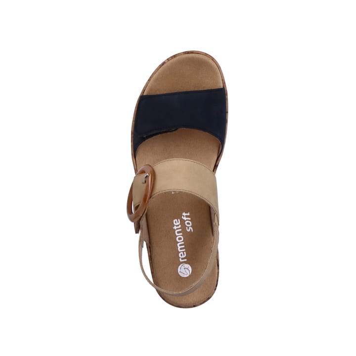 Remonte Artikelnummer R6853-60 remonte Damen Riemchensandalen sandbeige-stahlblau Räumungsverkauf