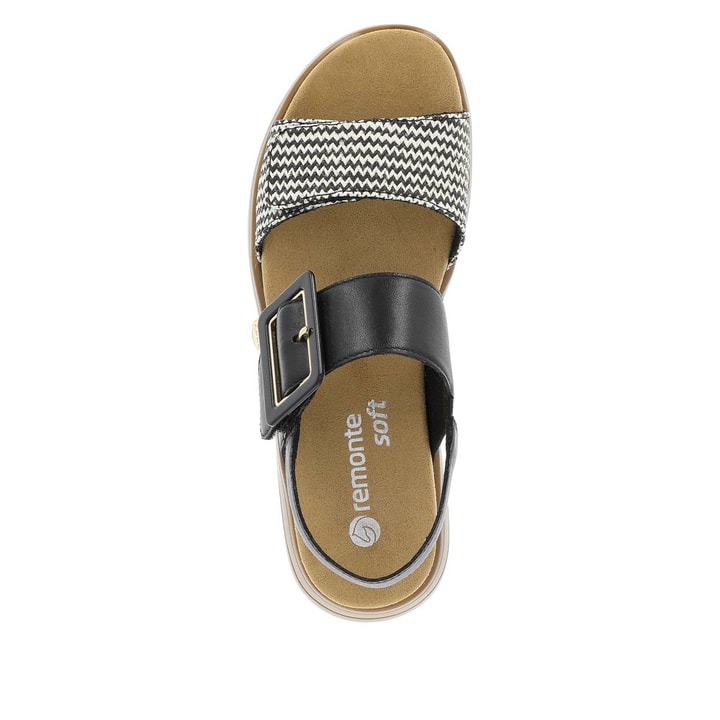 Remonte Artikelnummer D1J53-02 remonte Damen Riemchensandalen tiefschwarz-gestreift Kauf eins, bekomm eins gratis