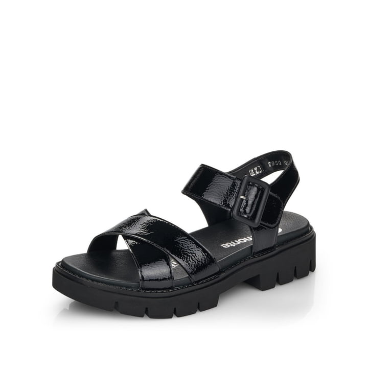 Remonte Artikelnummer D7950-01 remonte Damen Riemchensandalen glanzschwarz Begrenzt auf 3 Tage