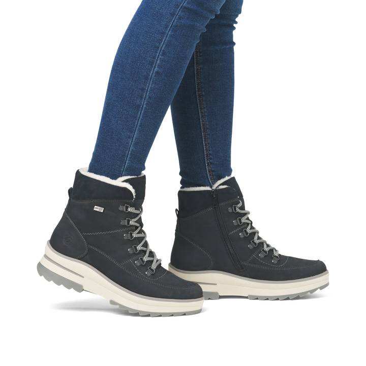 Remonte Artikelnummer D2B74-14 remonte Damen Schnürstiefel stahlblau Fabrik Onlineshop