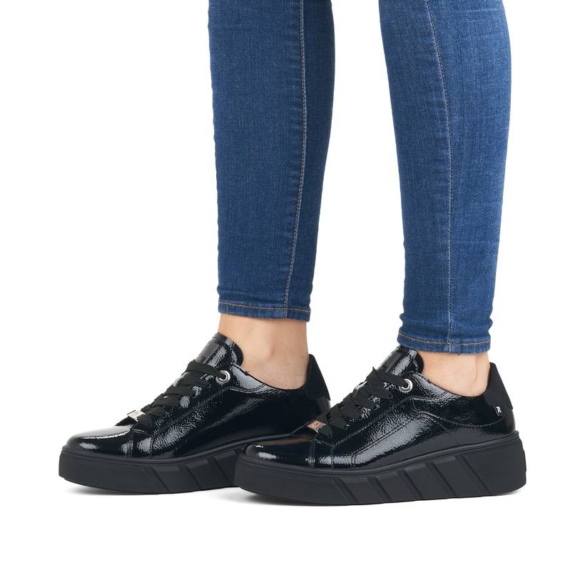 Rieker Artikelnummer W0501-00 Rieker Damen Sneaker Low mattschwarz Blitzangebot