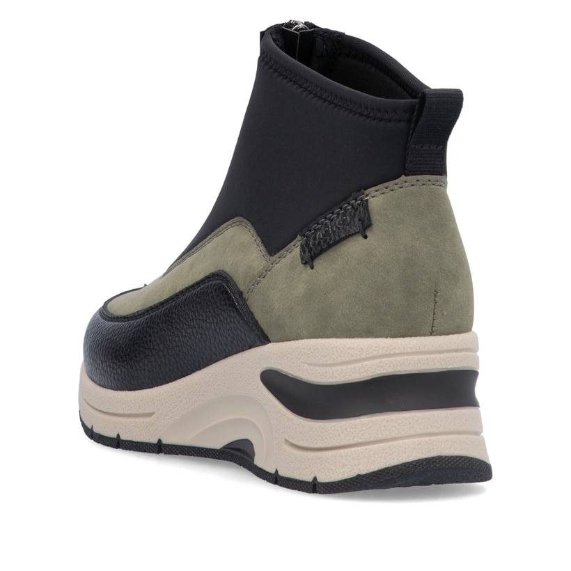 Rieker Artikelnummer N9362-54 Rieker Damen Slipper urbanschwarz-khaki Kostenlose Rückgabe