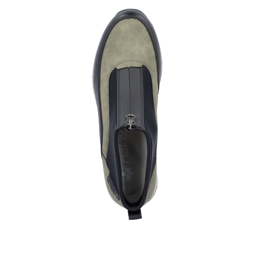 Rieker Artikelnummer N9362-54 Rieker Damen Slipper urbanschwarz-khaki Kostenlose Rückgabe