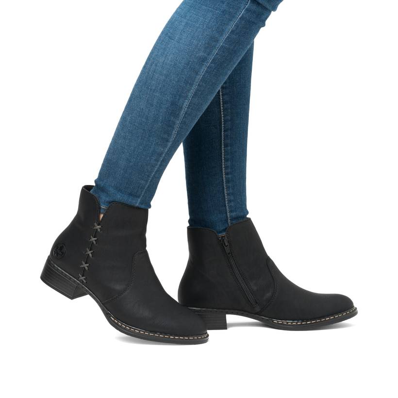 Rieker Artikelnummer 73475-00 Rieker Damen Stiefeletten graphitschwarz Letzte 3 Tage