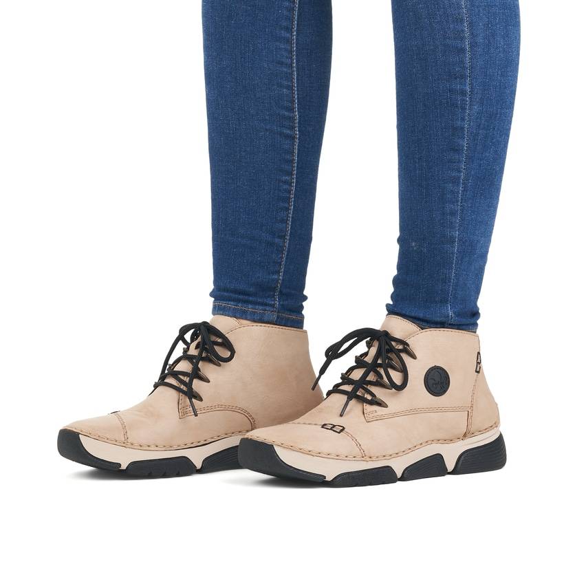 Rieker Artikelnummer 45902-60 Rieker Damen Schnürschuhe cremebeige Zeitbegrenzte Promotion