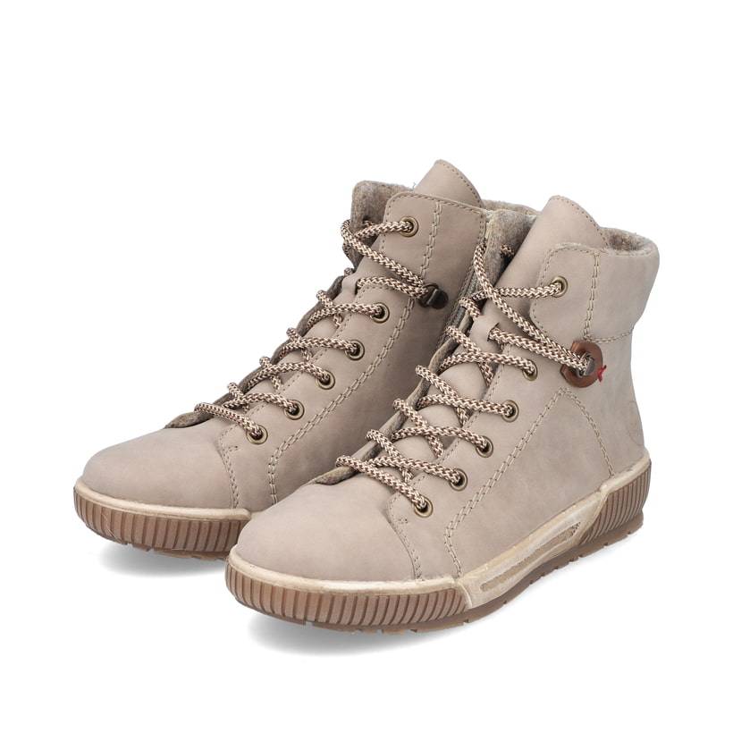 Rieker Artikelnummer N0730-64 Rieker Damen Schnürstiefel cremebeige Bis zu 65% Rabatt