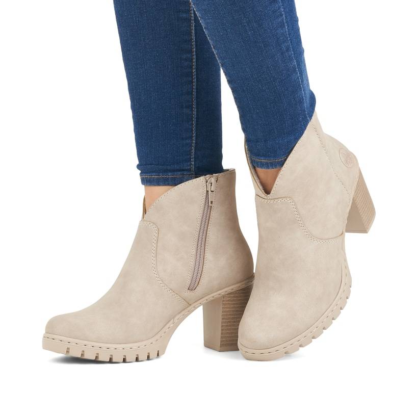 Rieker Artikelnummer Y2553-60 Rieker Damen Stiefeletten hellbeige Super Rabatt