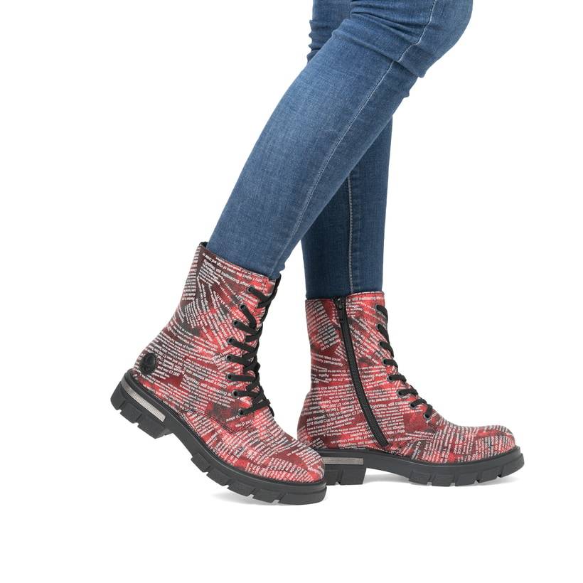 Rieker Artikelnummer Z9120-35 Rieker Damen Biker Boots metallicrot Riesige Rabatte