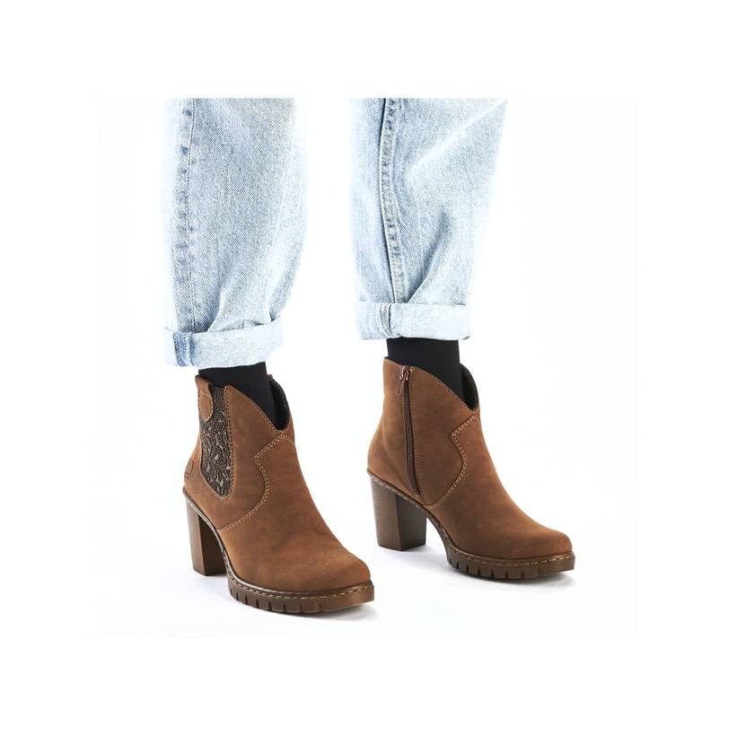 Rieker Artikelnummer Y2554-24 Rieker Damen Stiefeletten nougatbraun 50% Rabatt für begrenzte Zeit