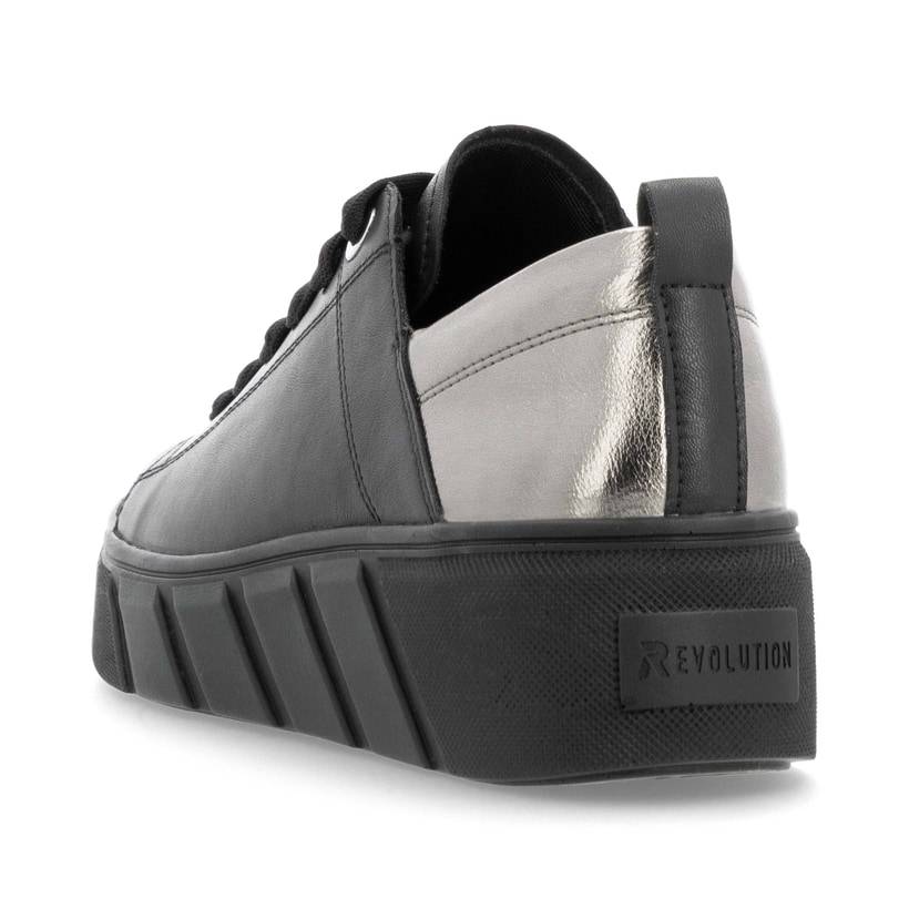 Rieker Artikelnummer W0502-03 Rieker Damen Sneaker Low mattschwarz-silber Auslauf