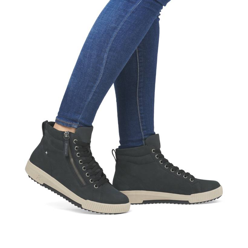 Rieker Artikelnummer W0164-14 Rieker Damen Sneaker High graublau Günstiger Verkauf