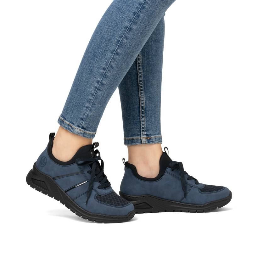 Rieker Artikelnummer M4970-14 Rieker Damen Slipper pazifikblau Fabrikverkauf