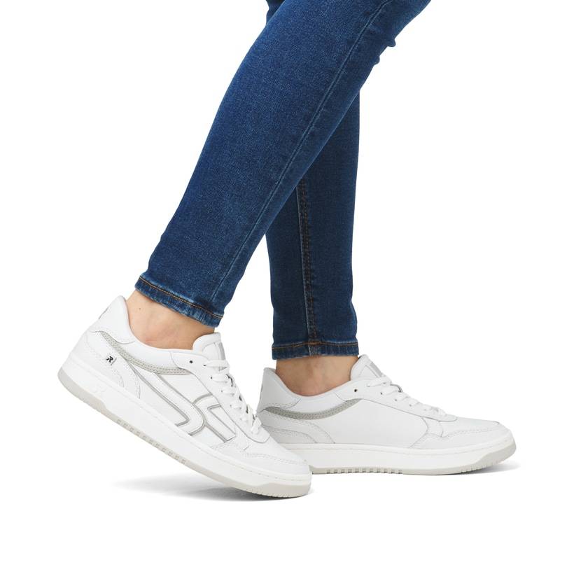 Rieker Artikelnummer W1900-80 Rieker Damen Sneaker Low frostweiß-grau Online Shopping
