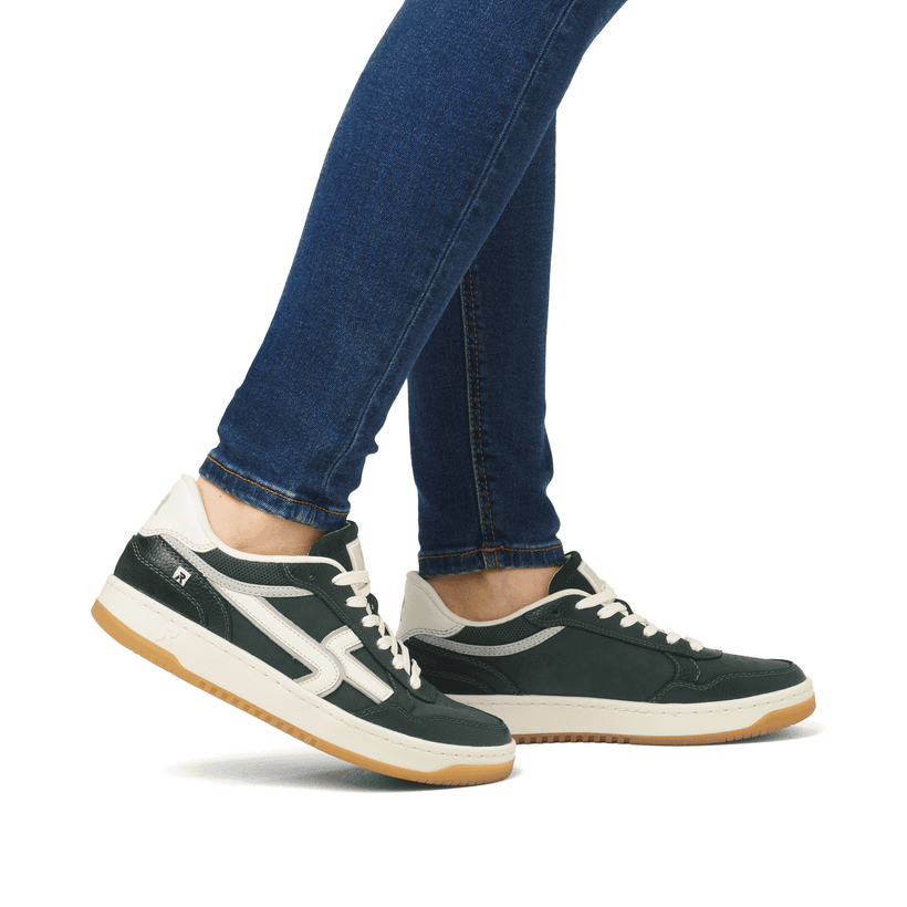 Rieker Artikelnummer W1900-54 Rieker Damen Sneaker Low waldgrün-weiß Exklusivangebot