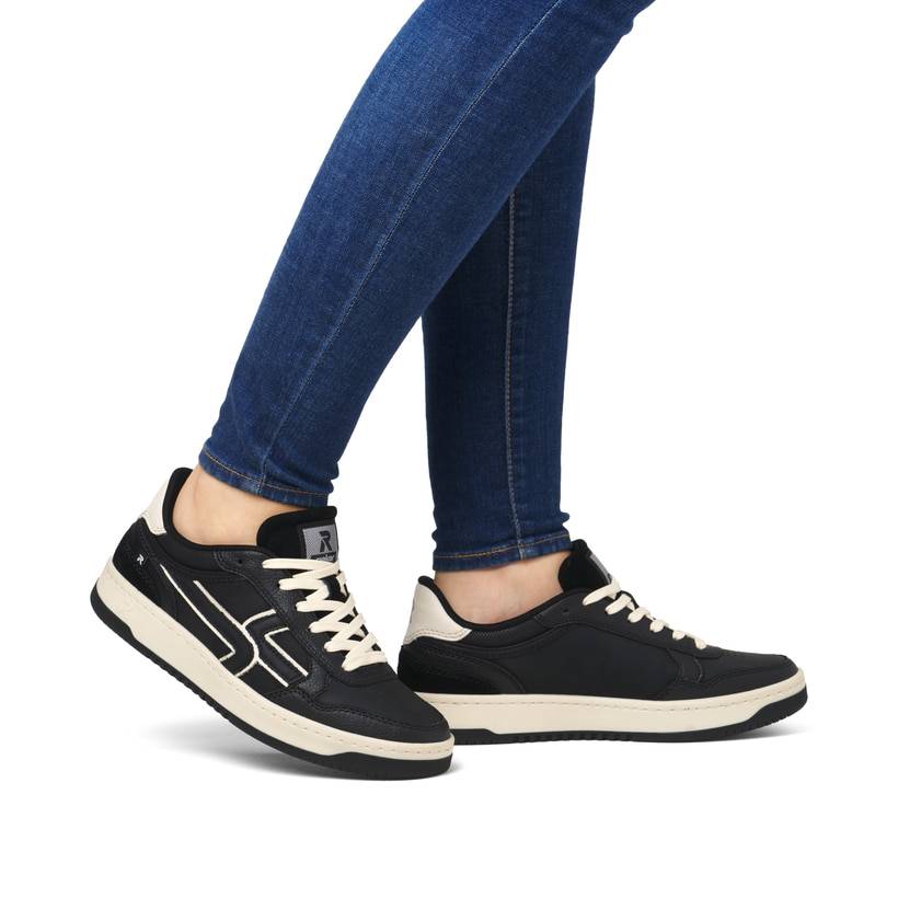 Rieker Artikelnummer W1900-00 Rieker Damen Sneaker Low urbanschwarz-weiß Saisonschlussverkauf