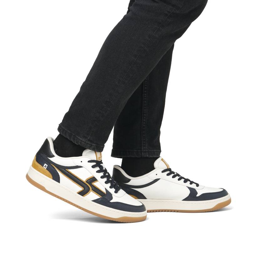 Rieker Artikelnummer U1900-81 Rieker Herren Sneaker Low cremeweiß-schwarz Muttertagsangebot