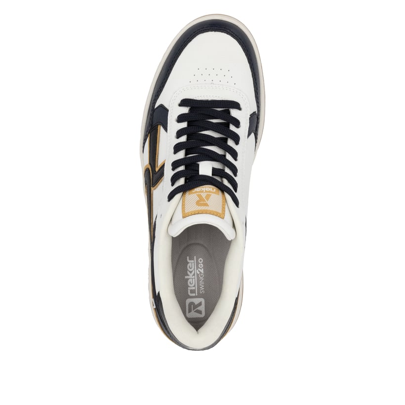 Rieker Artikelnummer U1900-81 Rieker Herren Sneaker Low cremeweiß-schwarz Muttertagsangebot
