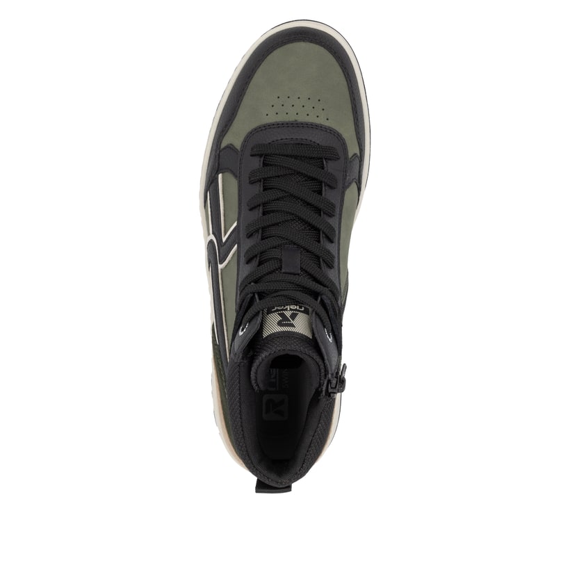 Rieker Artikelnummer U1970-01 Rieker Herren Sneaker High khaki-schwarz Vatertagsangebot