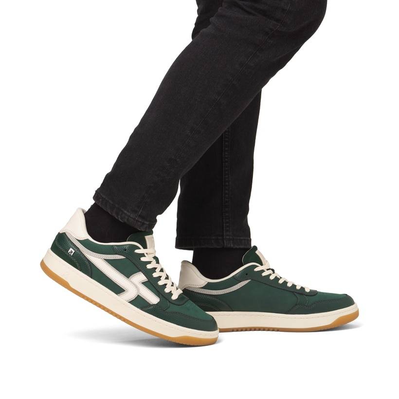 Rieker Artikelnummer U1900-54 Rieker Herren Sneaker Low waldgrün-weiß Große Rabatte