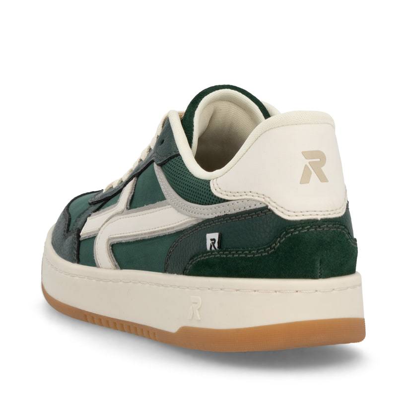 Rieker Artikelnummer U1900-54 Rieker Herren Sneaker Low waldgrün-weiß Große Rabatte