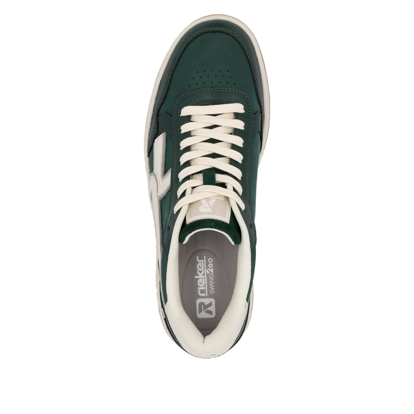 Rieker Artikelnummer U1900-54 Rieker Herren Sneaker Low waldgrün-weiß Große Rabatte