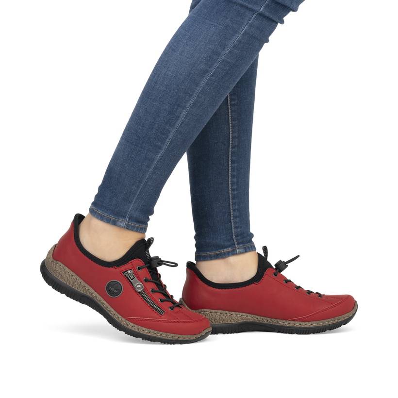 Rieker Artikelnummer N3267-33 Rieker Damen Slipper erdbeerrot Sonderangebote