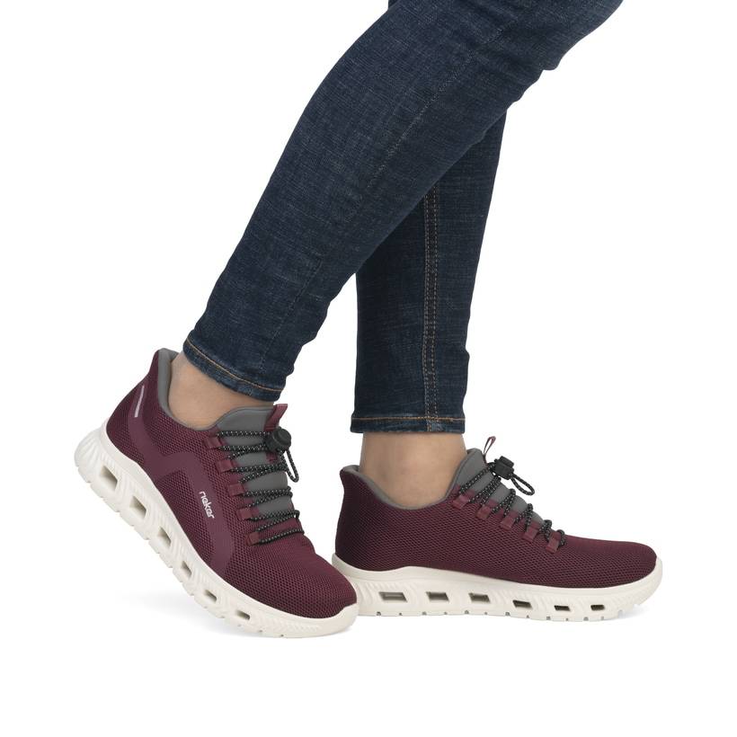 Rieker Artikelnummer M6066-30 Rieker Damen Slipper weinrot VIP-Rabatte