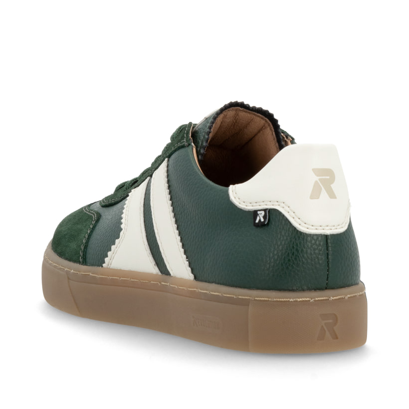 Rieker Artikelnummer U0707-54 Rieker Herren Sneaker Low waldgrün-weiß Letzte 2 Tage