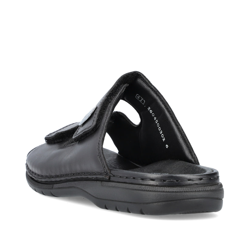Rieker Artikelnummer 25590-00 Rieker Herren Pantoletten glanzschwarz Clearance-Verkauf