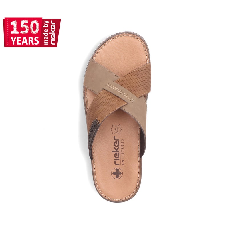 Rieker Artikelnummer 21088-25 Rieker Herren Pantoletten hellbraun Outlet