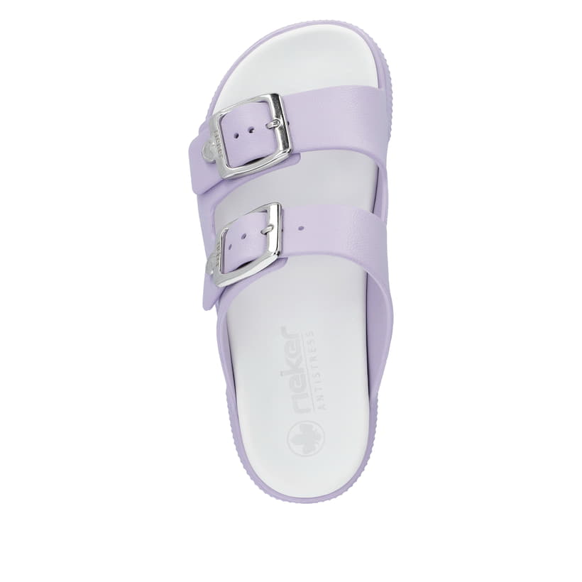 Rieker Artikelnummer P2180-30 Rieker Damen Pantoletten fliederfaben Online Shopping