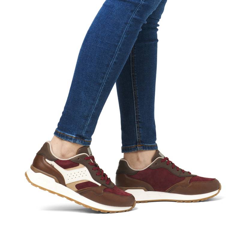 Rieker Artikelnummer W0607-35 Rieker Damen Sneaker Low zimtbraun-rubinrot Cyber Monday