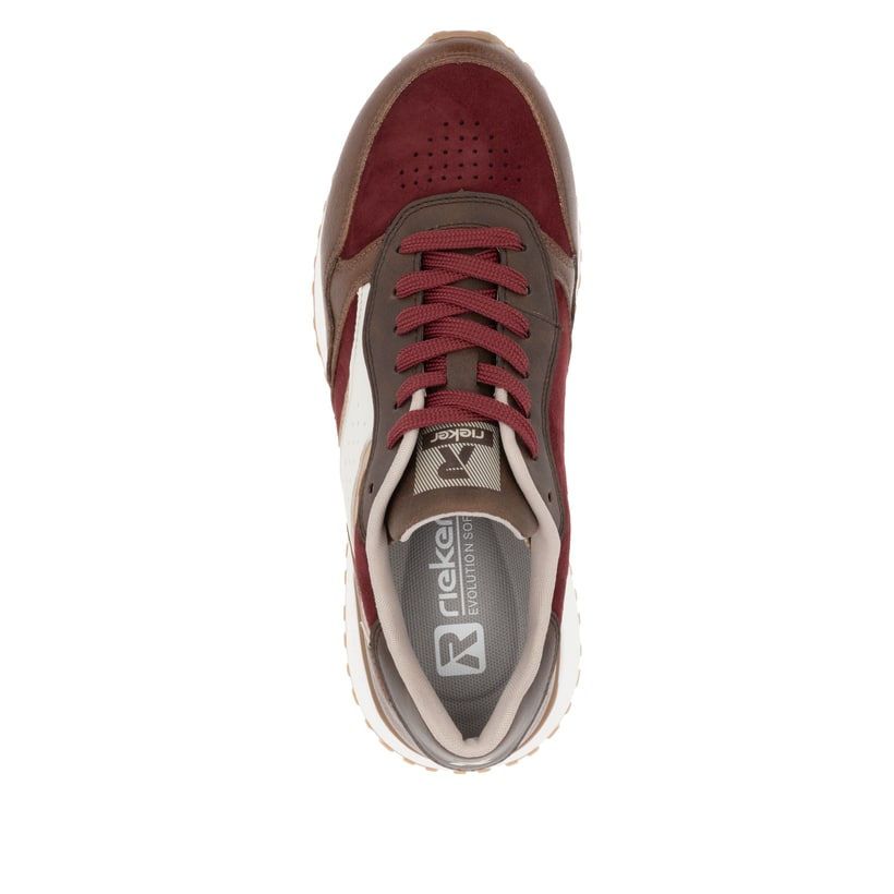 Rieker Artikelnummer W0607-35 Rieker Damen Sneaker Low zimtbraun-rubinrot Cyber Monday