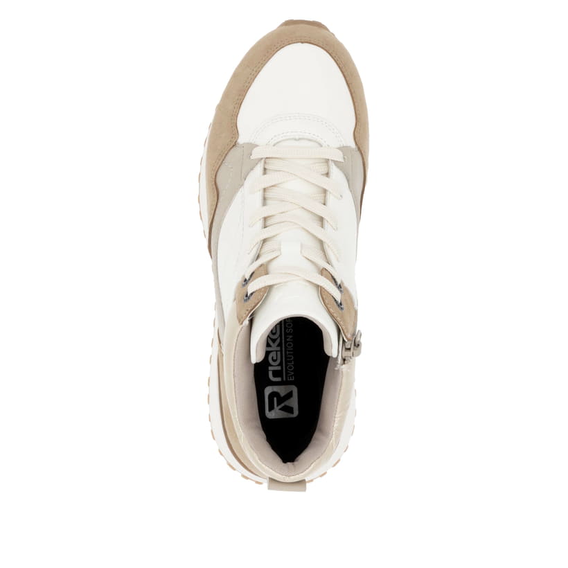 Rieker Artikelnummer W0672-80 Rieker Damen Sneaker High weiß-beige Weihnachtsangebot