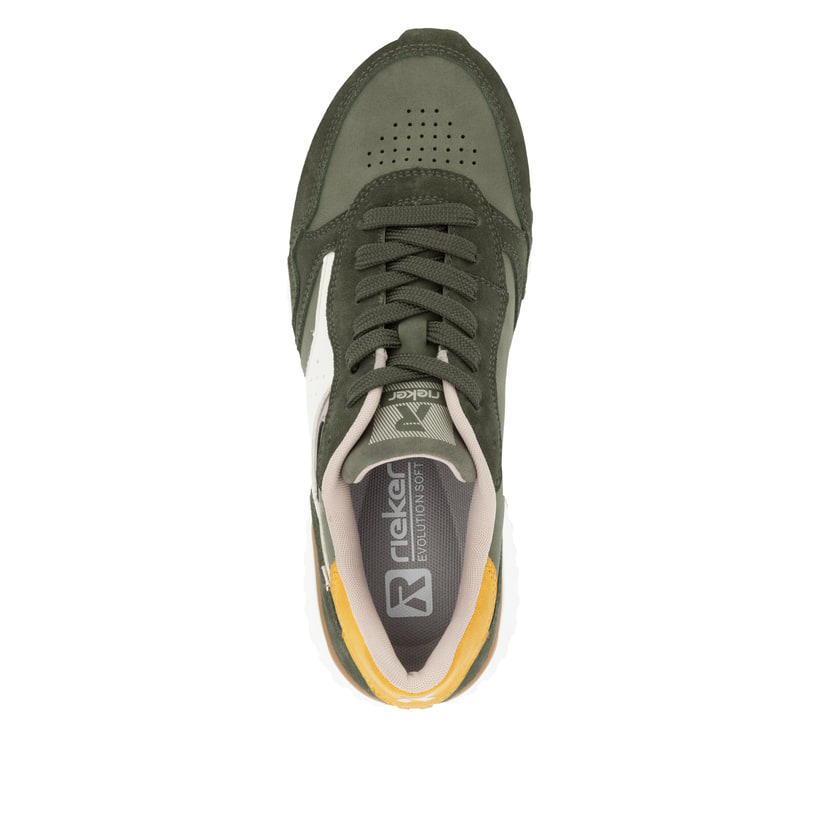 Rieker Artikelnummer W0607-54 Rieker Damen Sneaker Low khaki-cremeweiß Osterangebot
