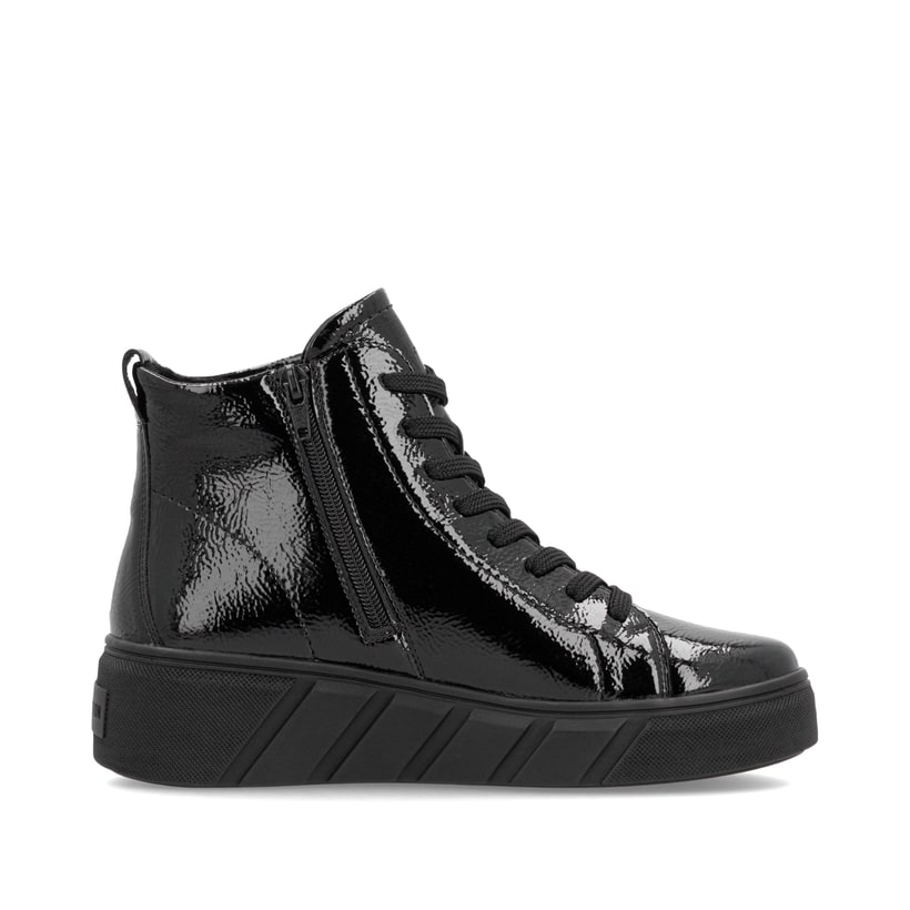 Rieker Artikelnummer W0561-01 Rieker Damen Sneaker High glanzschwarz Jubiläumsangebot