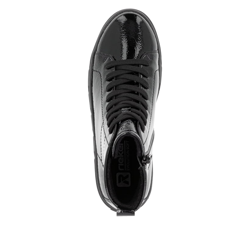 Rieker Artikelnummer W0561-01 Rieker Damen Sneaker High glanzschwarz Jubiläumsangebot