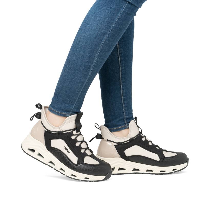 Rieker Artikelnummer N5254-60 Rieker Damen Slipper tiefschwarz-hellbeige Lagerräumung