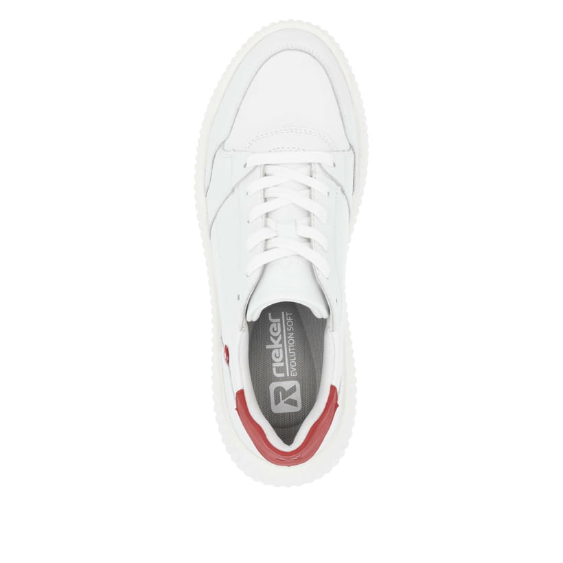 Rieker Artikelnummer W1700-80 Rieker Damen Sneaker Low kristallweiß-rot Heißer Verkauf