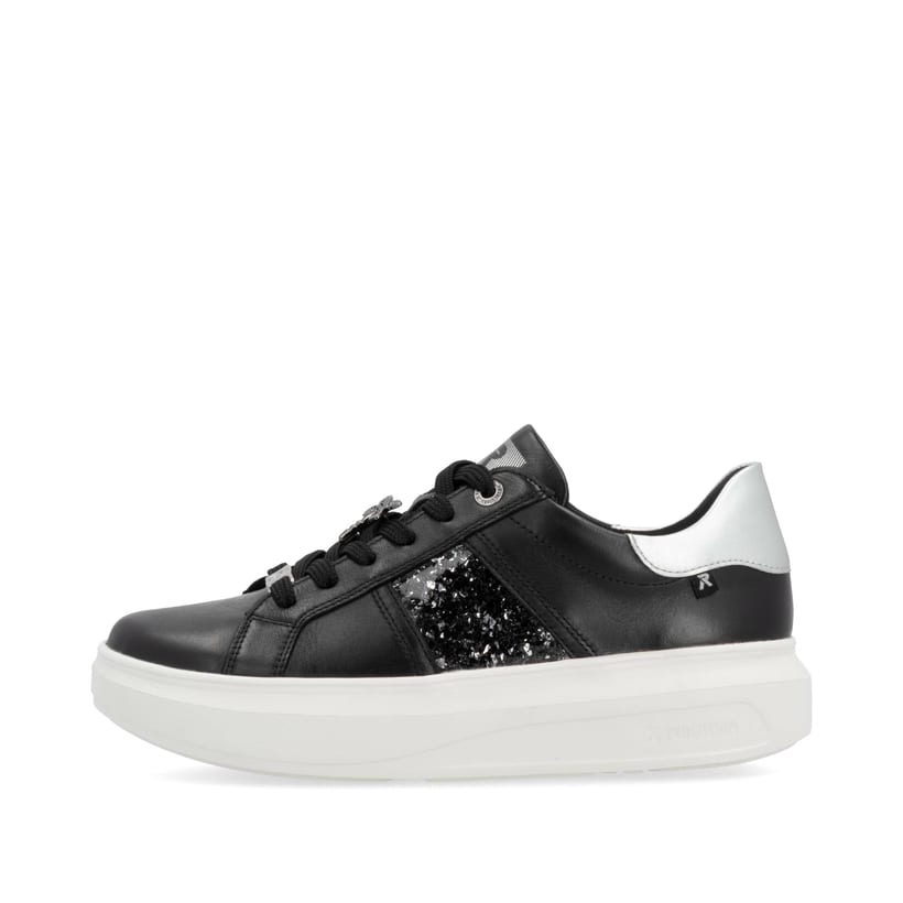 Rieker Artikelnummer W1202-00 Rieker Damen Sneaker Low mattschwarz-silber