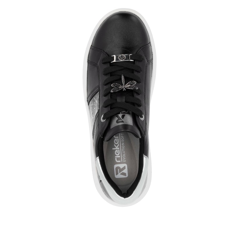 Rieker Artikelnummer W1202-00 Rieker Damen Sneaker Low mattschwarz-silber Top Angebot