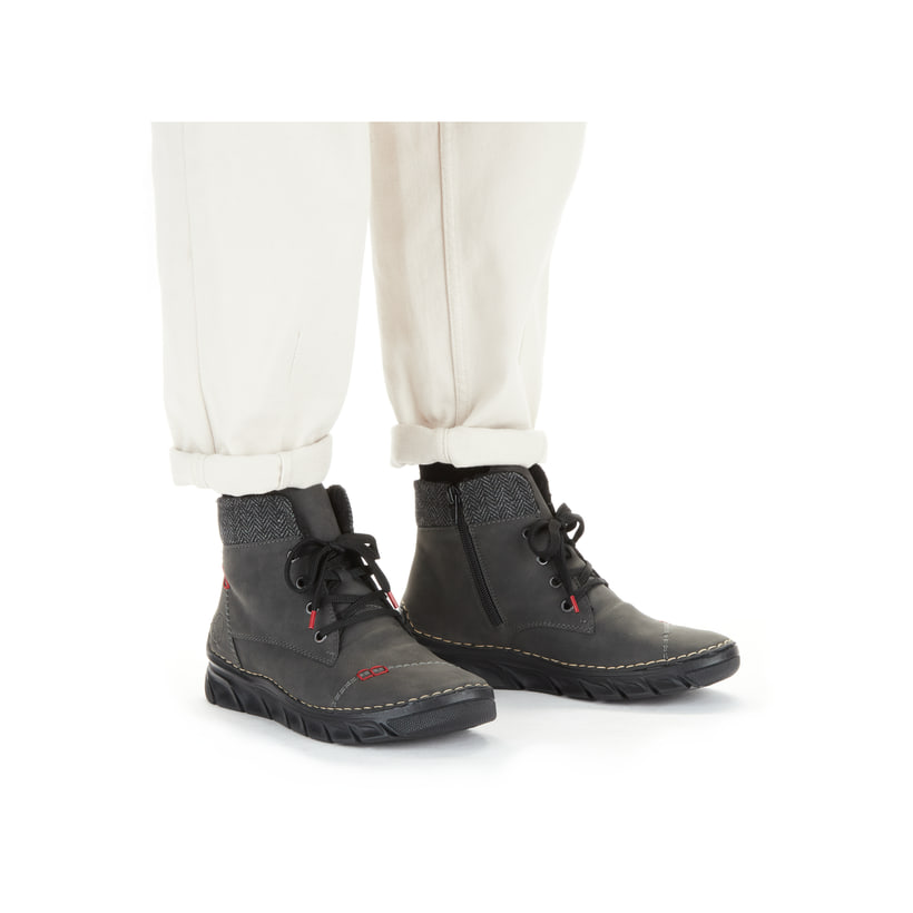 Rieker Artikelnummer 55031-45 Rieker Damen Schnürstiefel anthrazit Neueste Mode
