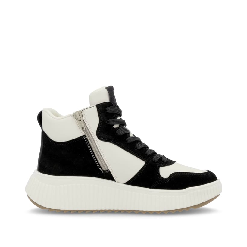 Rieker Artikelnummer W1770-60 Rieker Damen Sneaker High cremeweiß-schwarz Online Outlet