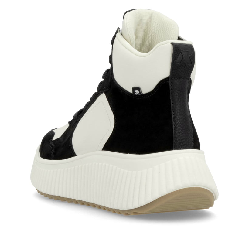 Rieker Artikelnummer W1770-60 Rieker Damen Sneaker High cremeweiß-schwarz Online Outlet