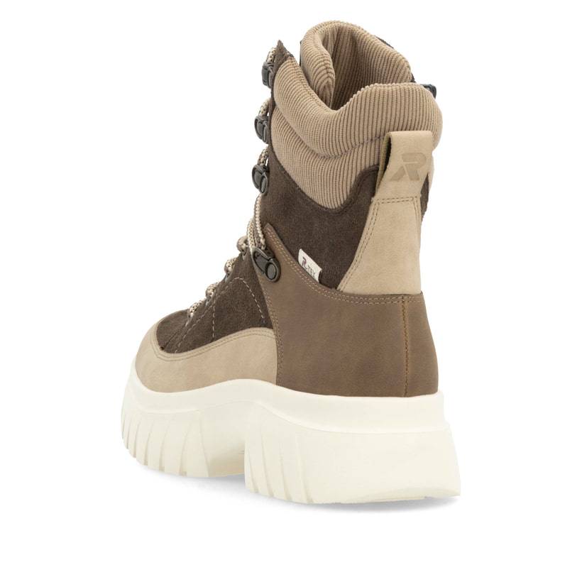Rieker Artikelnummer W1871-25 Rieker Damen Schnürstiefel holzbraun-lehmbeige Exklusive Angebote