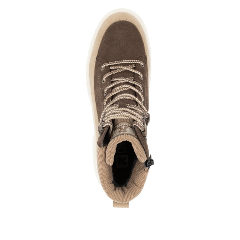 Rieker Artikelnummer W1871-25 Rieker Damen Schnürstiefel holzbraun-lehmbeige Exklusive Angebote