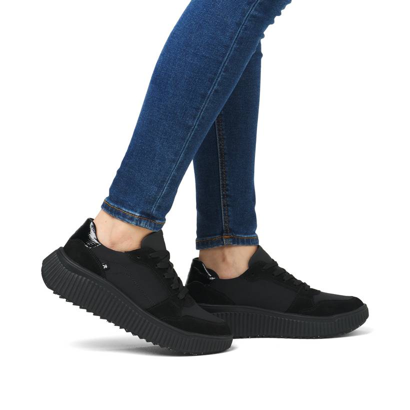 Rieker Artikelnummer W1700-00 Rieker Damen Sneaker Low carbonschwarz Räumungsverkauf